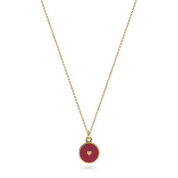 Small Heart Enamel Necklace Gold Vermeil, 3 of 7
