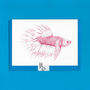 Pink Betta Fish Illustrated Blank Greeting Card, thumbnail 4 of 10