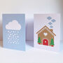 Gingerbread House Snow Cloud Christmas Cards Four Pack, thumbnail 4 of 5