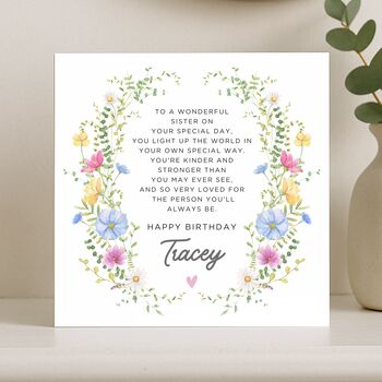 Birthday Poem Card Personalised For Sister, 7 of 8