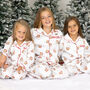 Girl's Personalised Christmas Santa Print Pyjamas, thumbnail 3 of 12