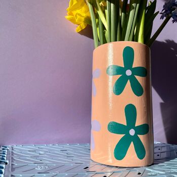 Flower Hand Painted Cylinder Vase, 5 of 7