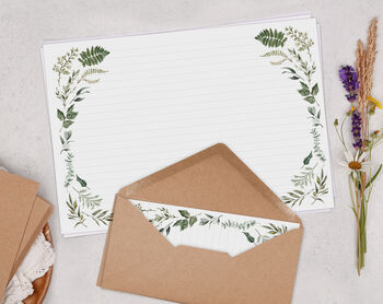 A4 Landscape Letter Writing Paper With Botanical Leaf Design, 4 of 5
