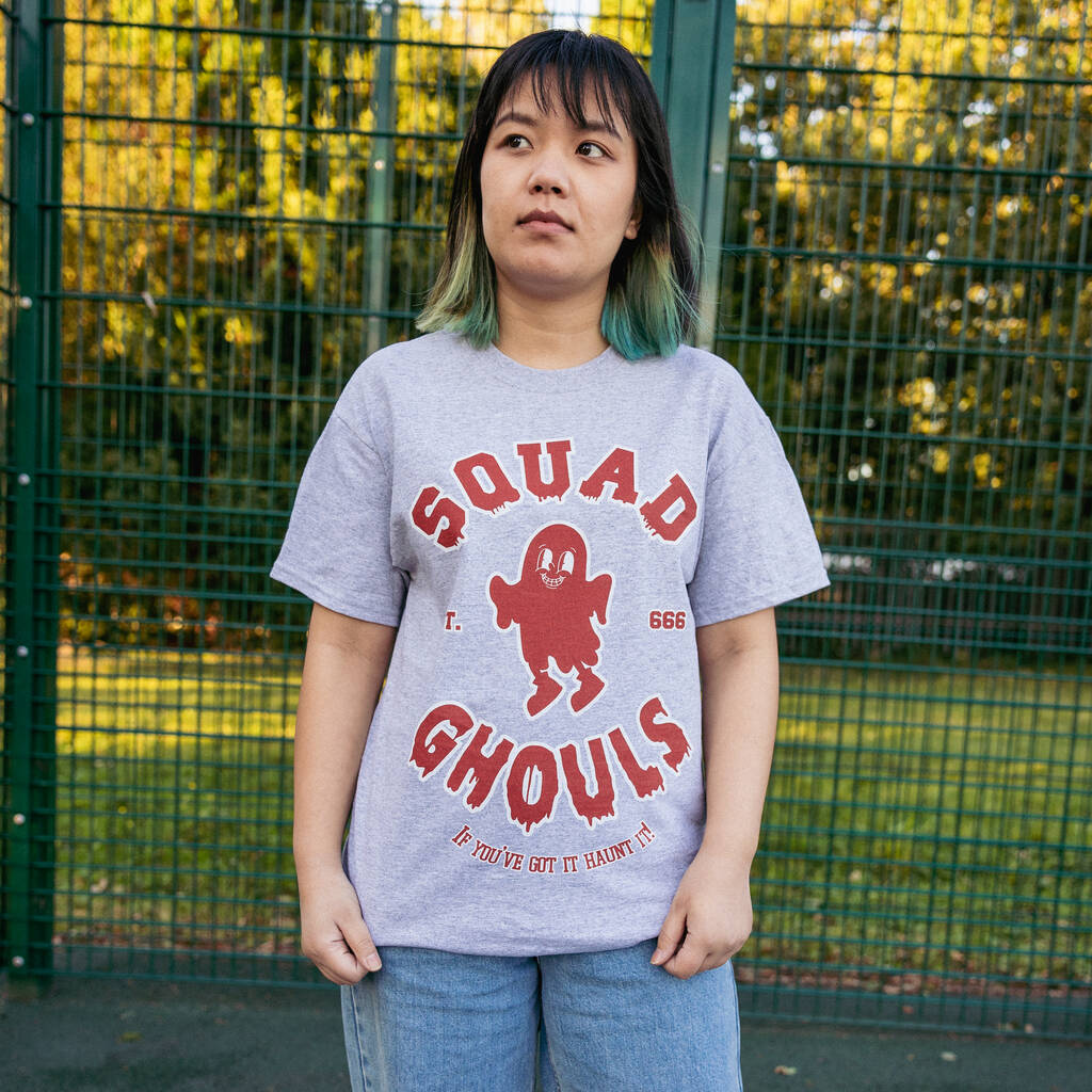 Squad Ghouls Women's Varsity Style Graphic T Shirt, 1 of 4