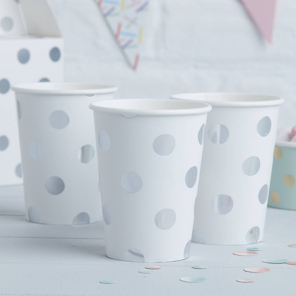 Silver Foiled Polka Dot Paper Cups, 1 of 3