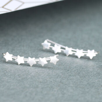 Sterling Silver Tiny Star Ear Climbers, 3 of 6