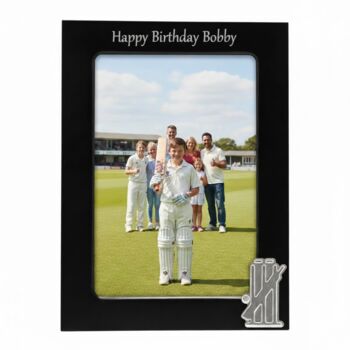 Personalised Cricket Photo Frame, 4 of 8
