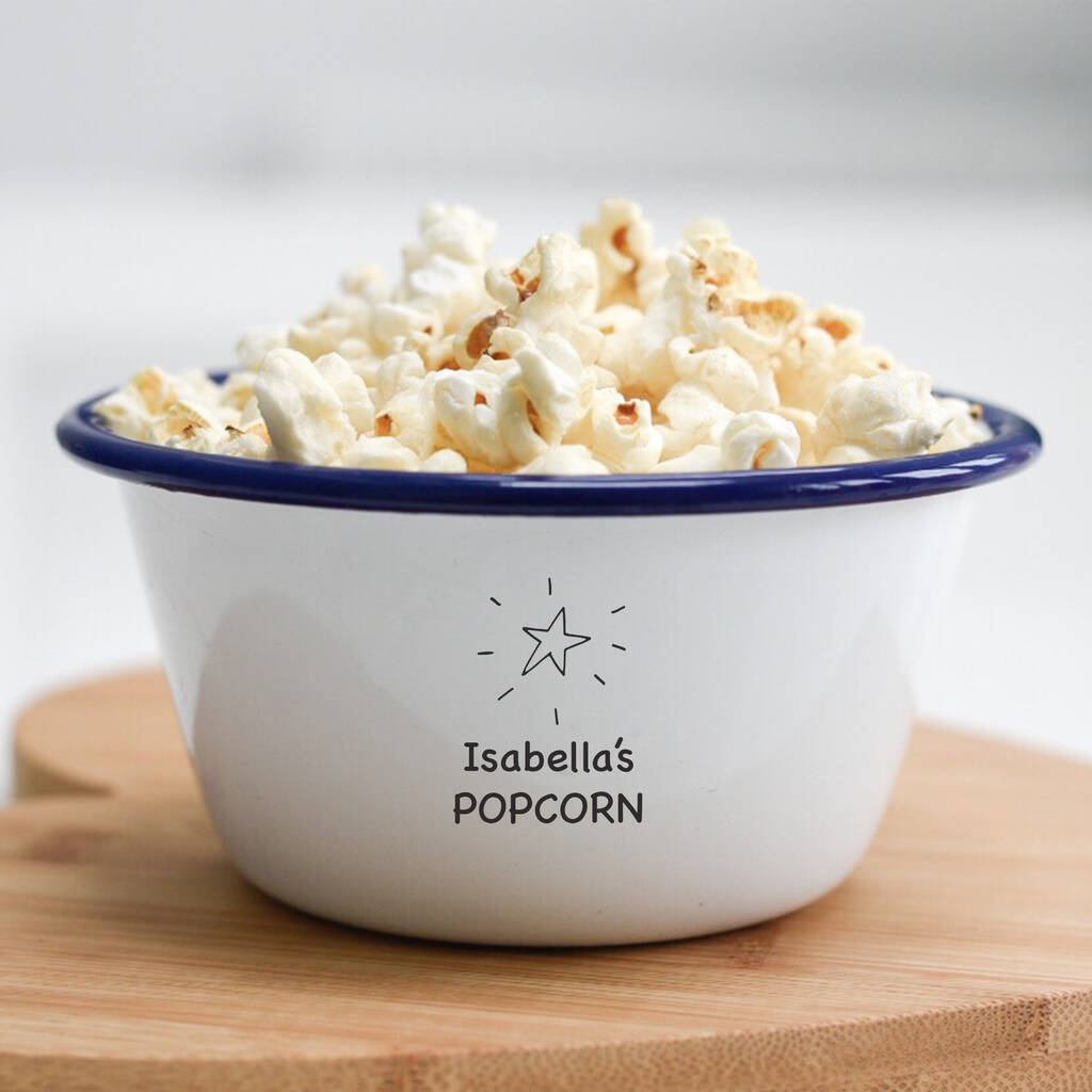 Personalised Name Popcorn Snack Bowl Star Design By V&C Designs