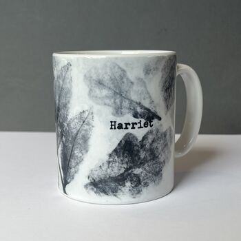 Autumn Leaves Handmade Print Personalised Mug, 9 of 12
