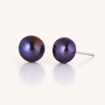 Large Pearl Button Stud Earrings, 4 of 7