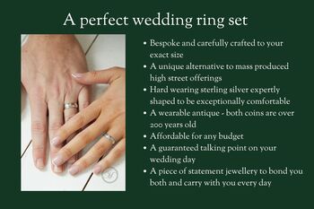 Sterling Silver Wedding Ring Set 1820, 7 of 12