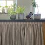 Velcro Sink Skirt, Putty And Beige Bespoke Stripy Cabinet Curtain, thumbnail 1 of 5