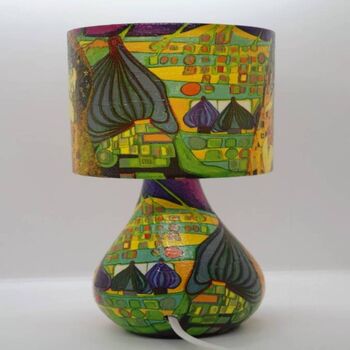 Klimt 'The Kiss' Table Lamp: Abstract Decoupage Night, 6 of 10