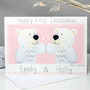 Personalised Bear Twins First Christmas Card, thumbnail 6 of 10