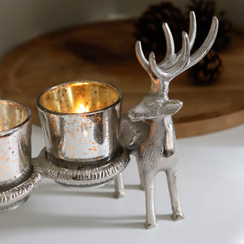 Silver Reindeer Tea Light Holders, 3 of 3