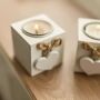 Three White Wooden Heart Tealight Candle Holders Decor, thumbnail 3 of 6