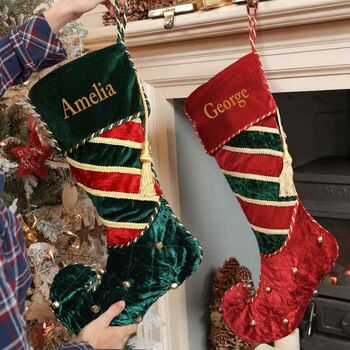 Personalised Luxury Velvet Christmas Stockings, 4 of 6