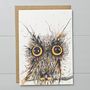 Wide Eyed Owl Greeting Card, thumbnail 2 of 2