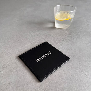 Personalised Favourite Drink Leather Coaster – Gift For Him Or Her, 2 of 9