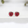 Sterling Silver July Ruby Birthstone Stud Earrings, thumbnail 1 of 10