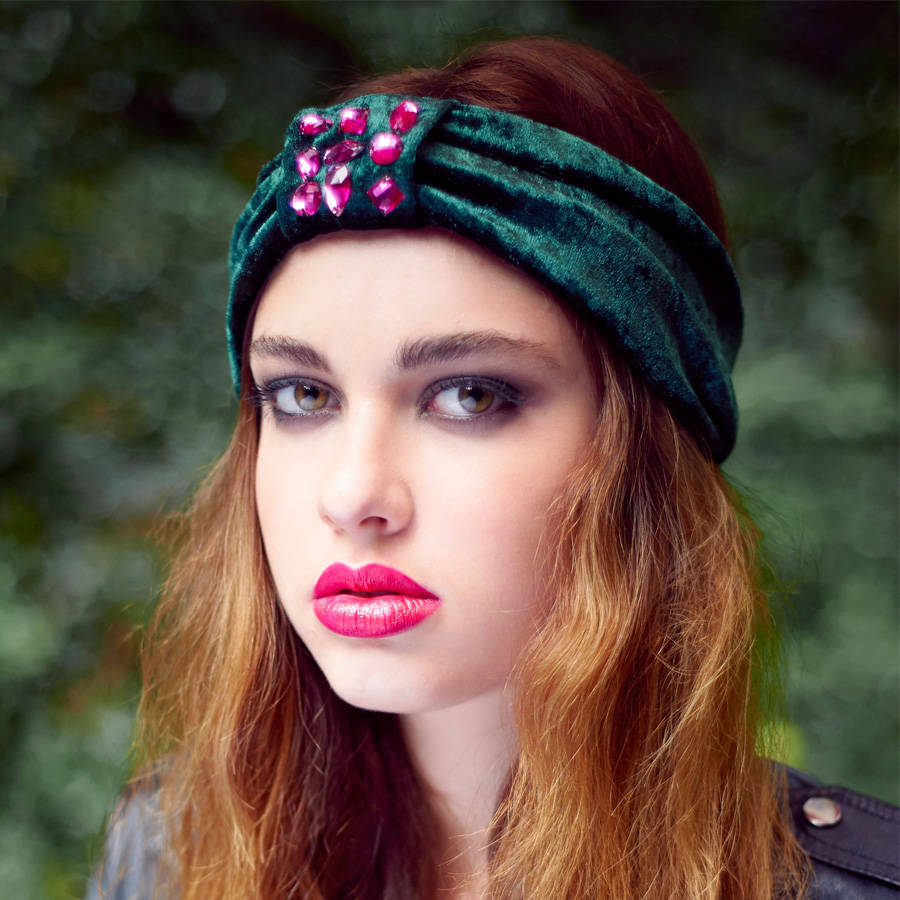 Velvet Turban Embellished Multiple Colours By Stephanieverafter
