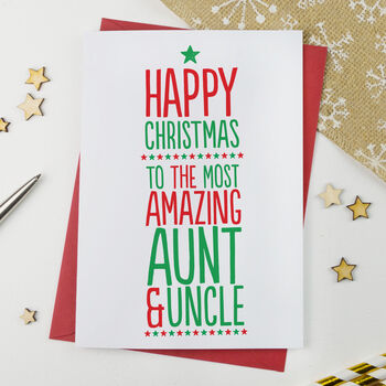 Amazing Auntie And Uncle Christmas Card, 2 of 2