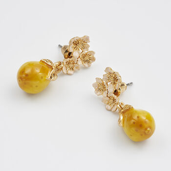 Golden Pear Drop Gold Earrings, 5 of 8