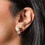 Black Cloisonné Hoop Earrings, thumbnail 3 of 10