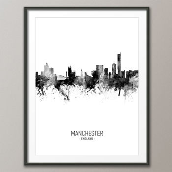 Manchester Skyline Portrait Print And Box Canvas, 4 of 5
