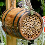 Personalised Wooden Barrel Garden Bee Hotel, thumbnail 1 of 5