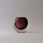 Murano Colored Glass Sphere Sculpture – Deep Plum, thumbnail 1 of 4