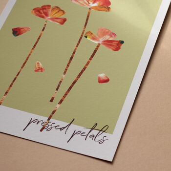 Pressed Petal Floral Art Print, Soft Earthy Colours, 4 of 4