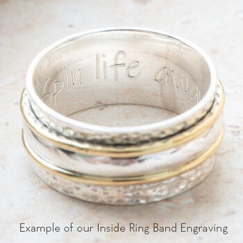 Personalised Sterling Silver Infinity Spinner Ring, 2 of 6