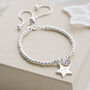 Sterling Silver Ball Slider Bracelet Personalised Mini Star And Birthstone, thumbnail 3 of 10