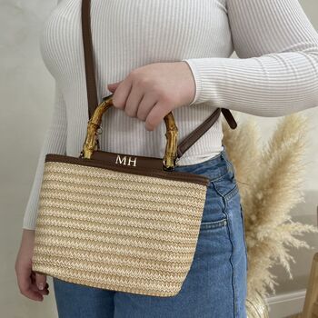 Personalised Custom Straw Amalfi Cross Body Bag, 4 of 5