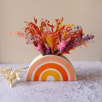 Rainbow Planter Vase With Dried Flowers, 2 of 2