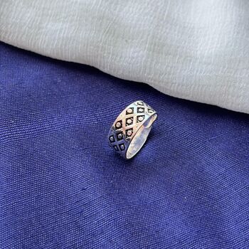 Black Bohemian Midi Tribal Beach Wide Band Toe Ring, 2 of 4