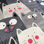 Cute Grey Cats Pillow Covers With Pink Cheeks, thumbnail 2 of 7