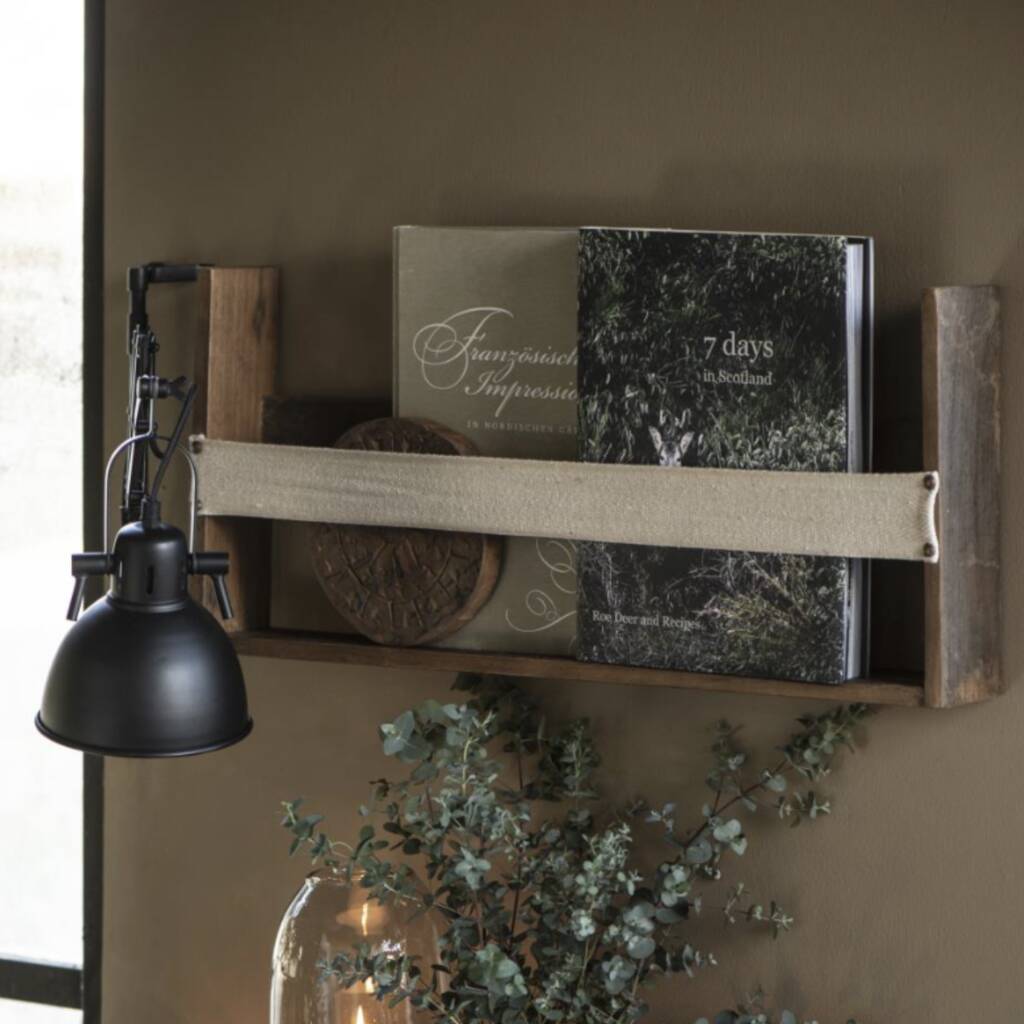 Wooden Shelf With Webbing Strap, 1 of 3