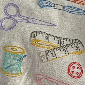 Stitch Your Craft Tools Tote Bag Diy Embroidery Kit, 10 of 11