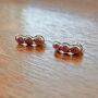 Red Ruby Silver Stud Earrings Set, thumbnail 6 of 7