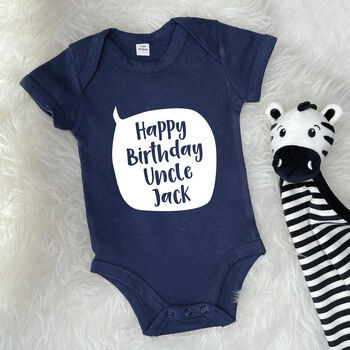 Personalised Happy Birthday Auntie Or Uncle Babygrow, 4 of 10