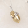 18ct Gold Plated And Silver Personalised Acorn Necklace, thumbnail 2 of 4