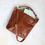 Leather Shoulder Bag, Tan, thumbnail 3 of 6