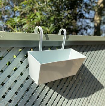 Pair Of Ice White Hanging Balcony Planters, 5 of 7