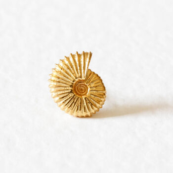 Ammonite Lapel Pin/Tie Pin – Silver/Gold Vermeil Plated, 3 of 7