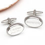 Personalised Oval Message Cufflinks, thumbnail 1 of 7