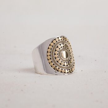 Boho Style Mixed Metail Statement Ring, 6 of 7
