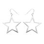 Large Sterling Silver Open Star Drop Earrings, thumbnail 2 of 6