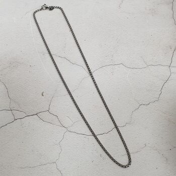 Men's Strong Square Link Fine Titanium Necklace, 8 of 11
